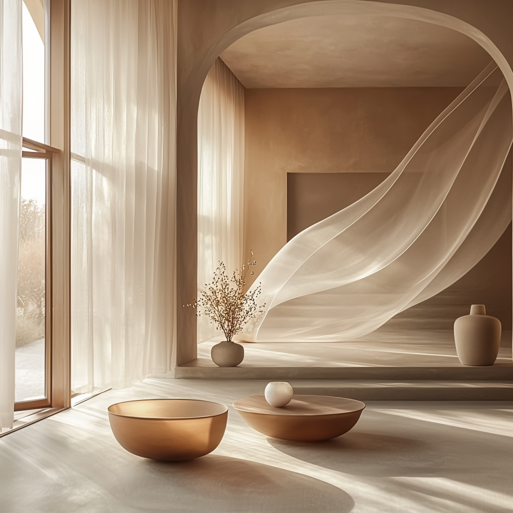 Visual Reference: Tranquil Arch Japandi Interior Art