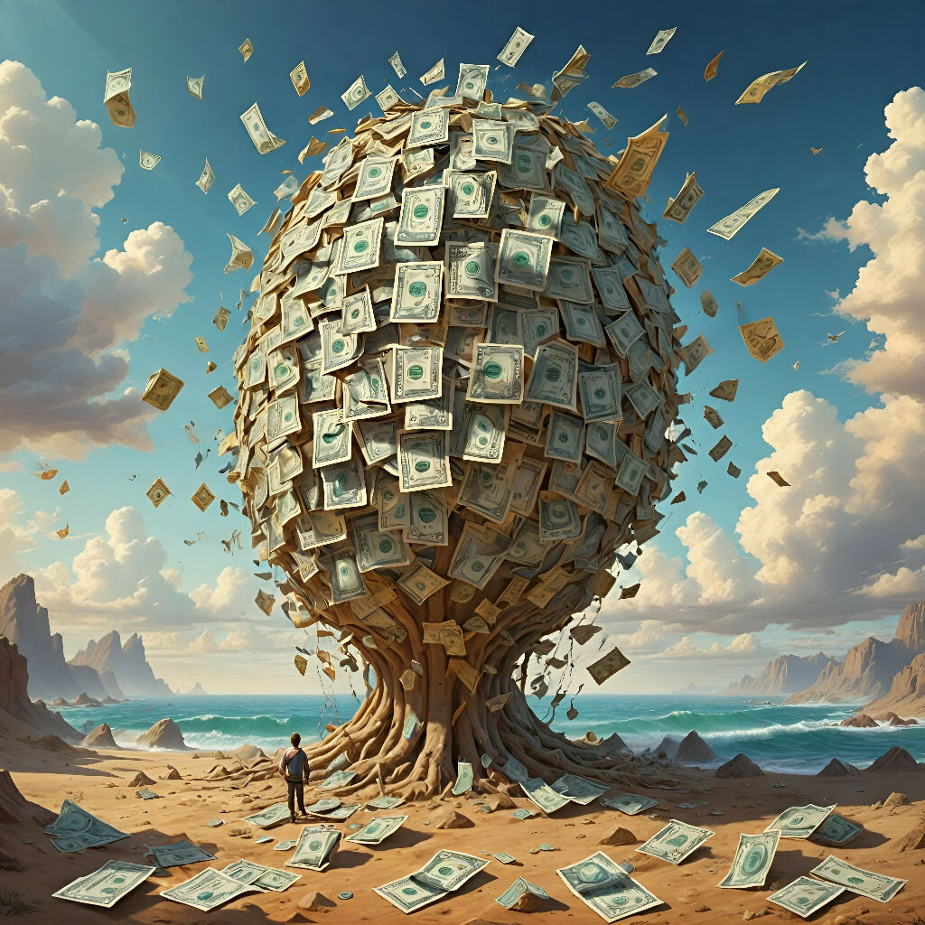 The Money Tree: Wealth's Surreal Abundance