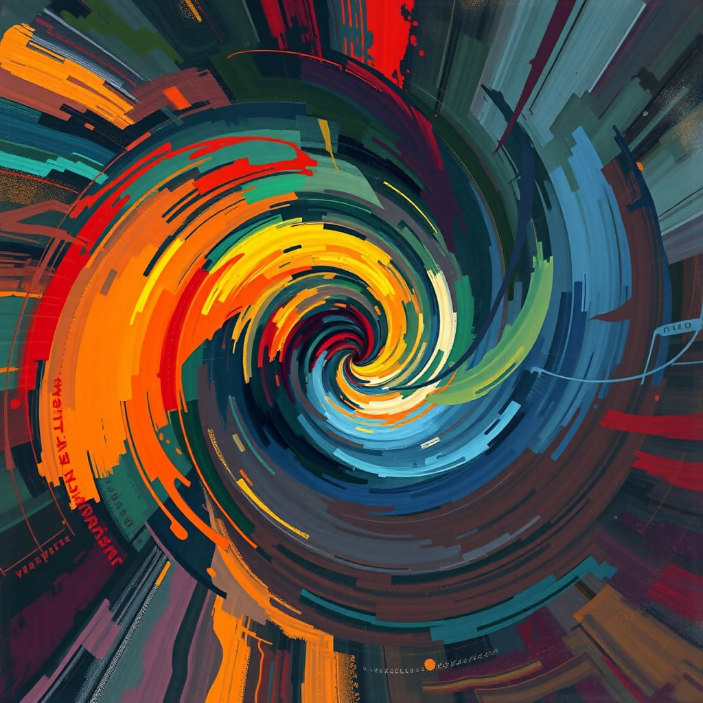 Chromatic Vortex – Abstract AI Art Swirl of Vivid Colors