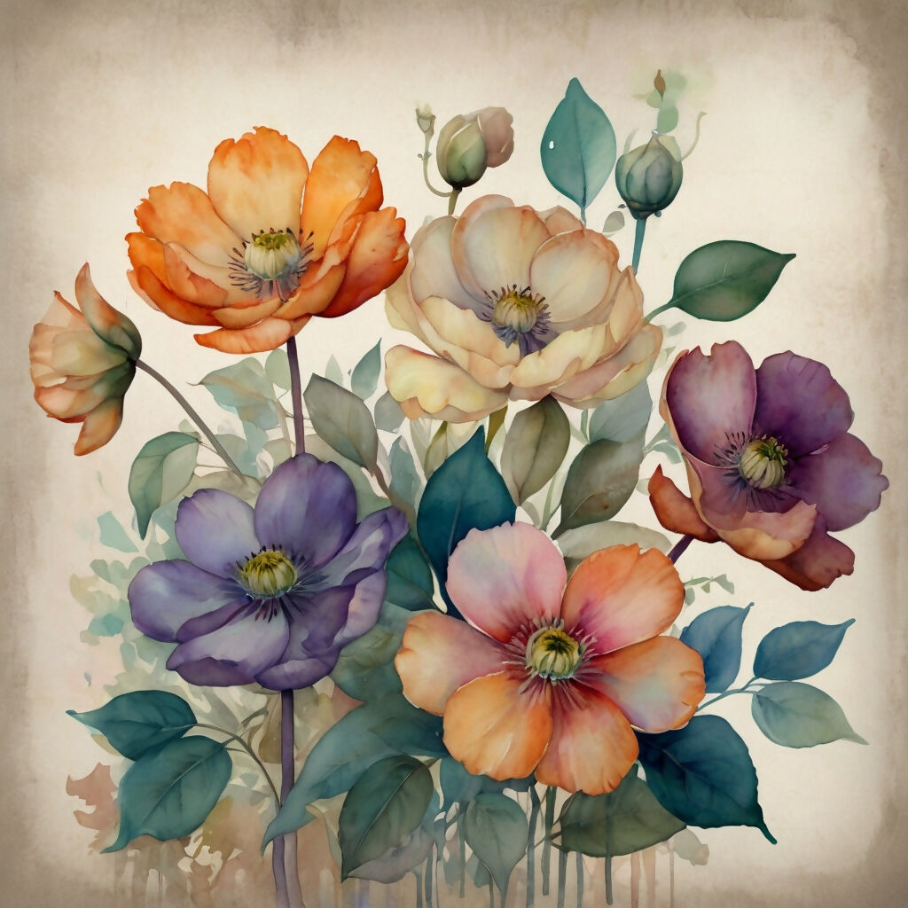 Watercolor Floral orders Painting