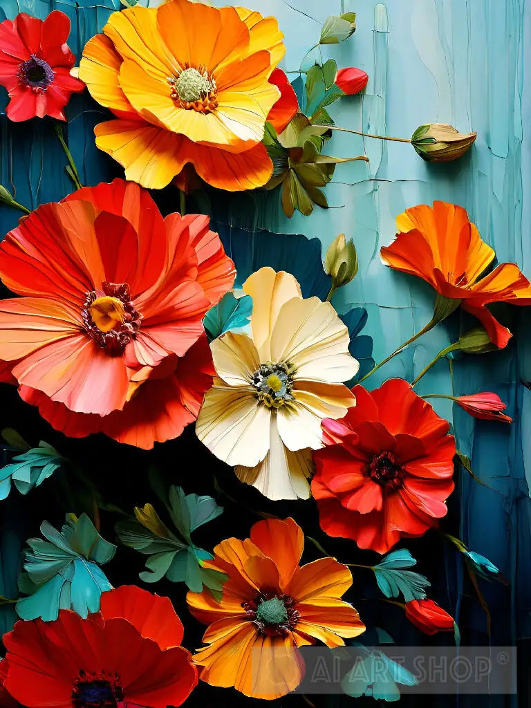 A Burst of Summer: Cosmos, Poppies, and Zinnias