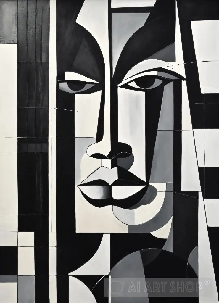 a face in black and white,