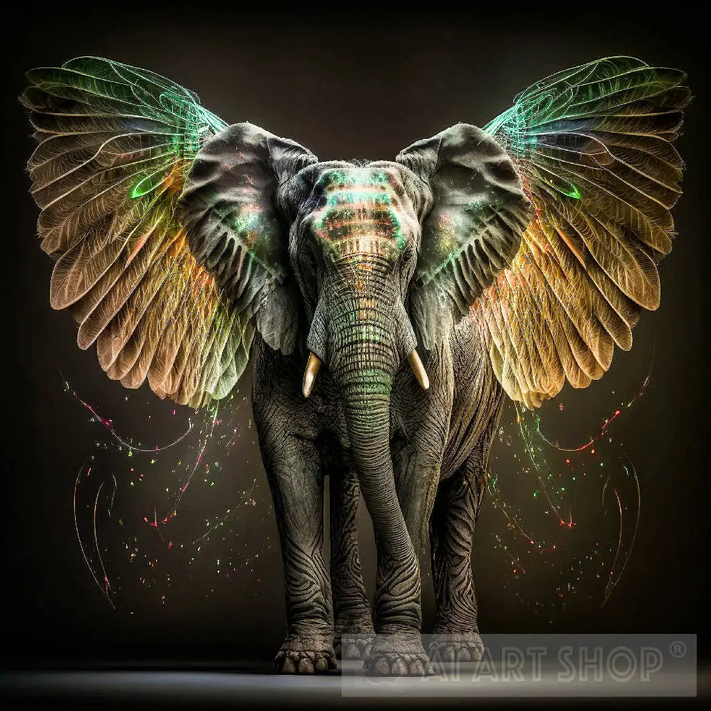 AI Artistic style Elephant illustration