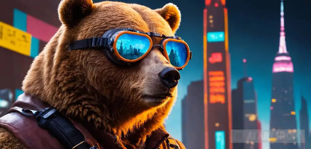 bears goggles on AI Generate Image of Bear with Safety Goggles