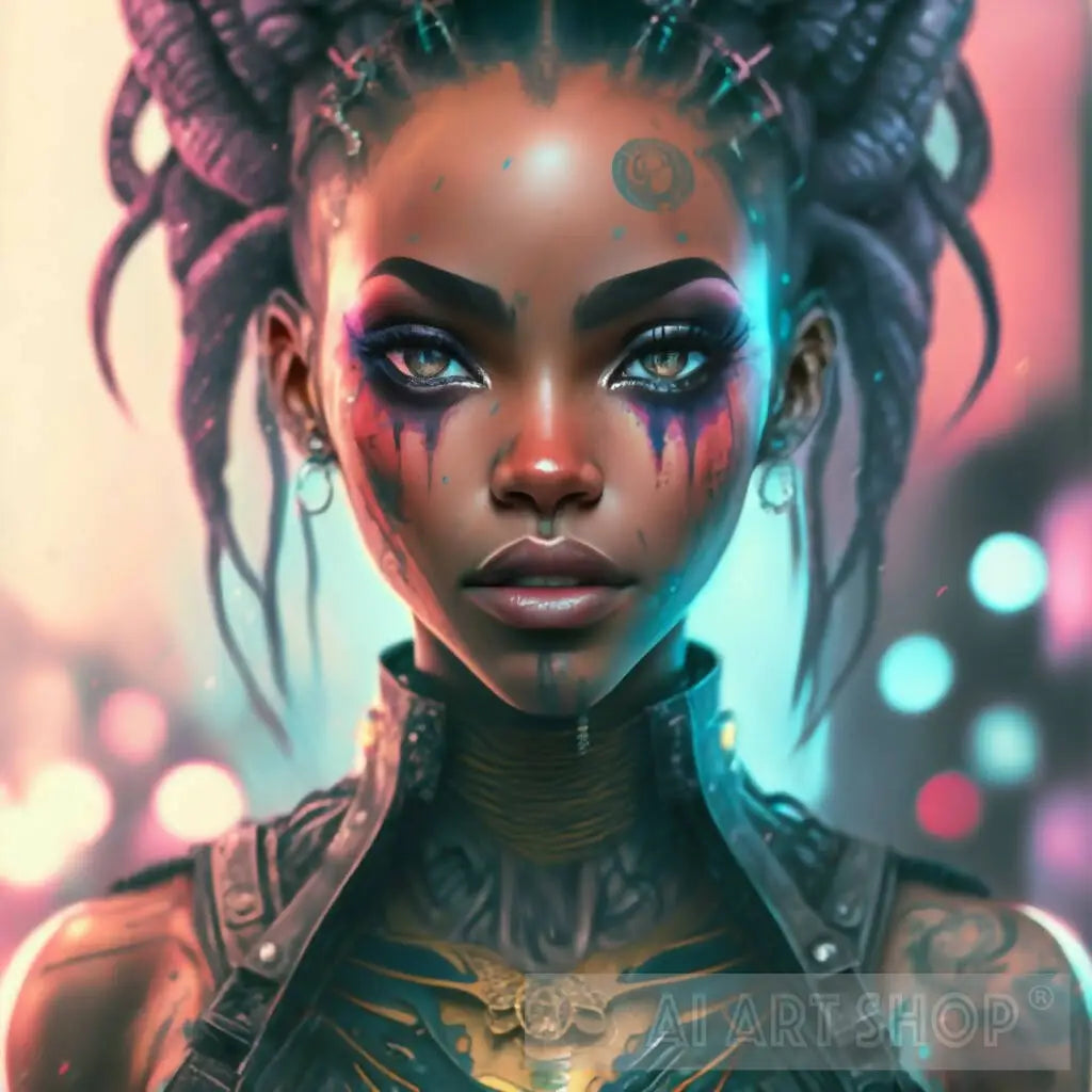 Beautiful African anime lady