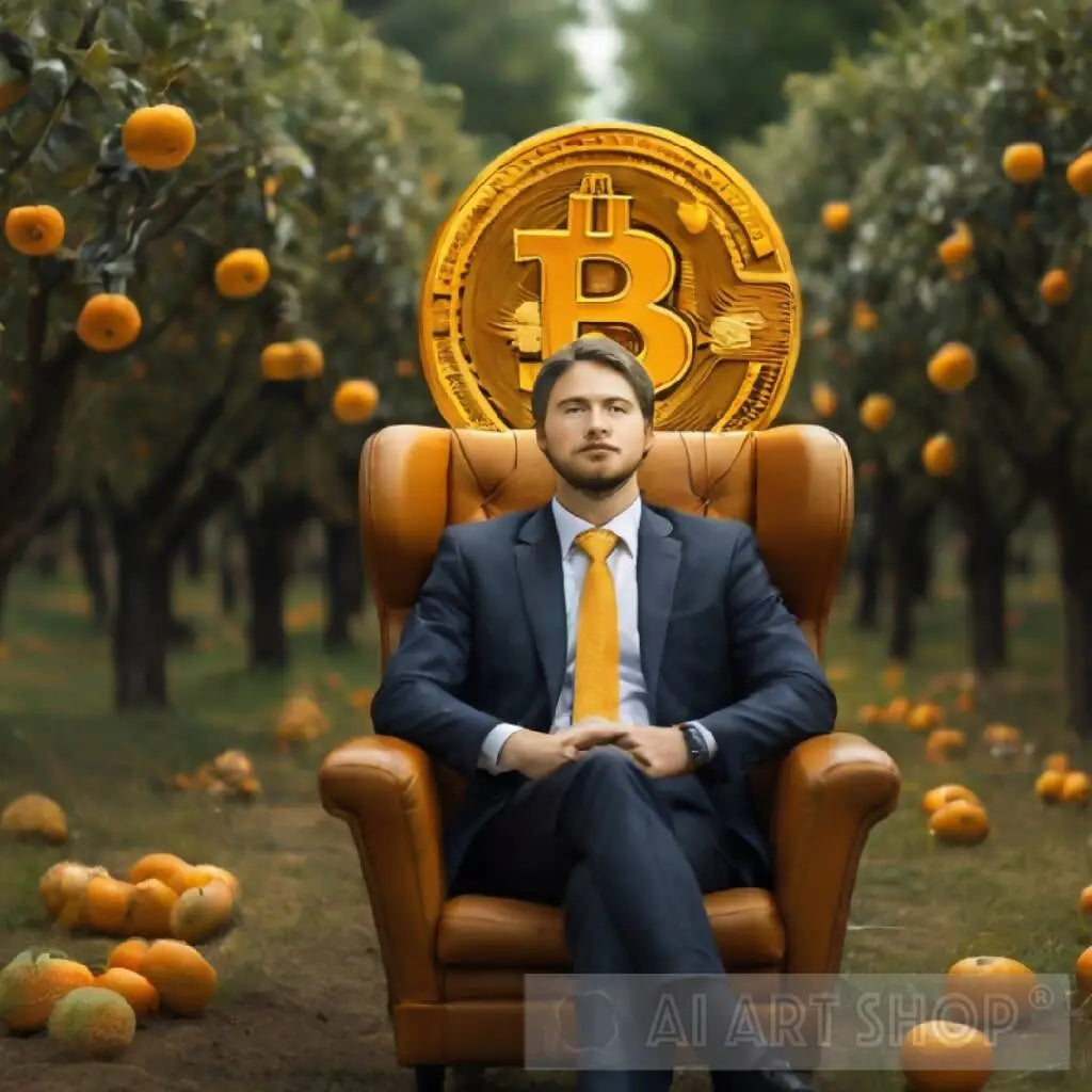 Businessman - in chair - Bitcoin