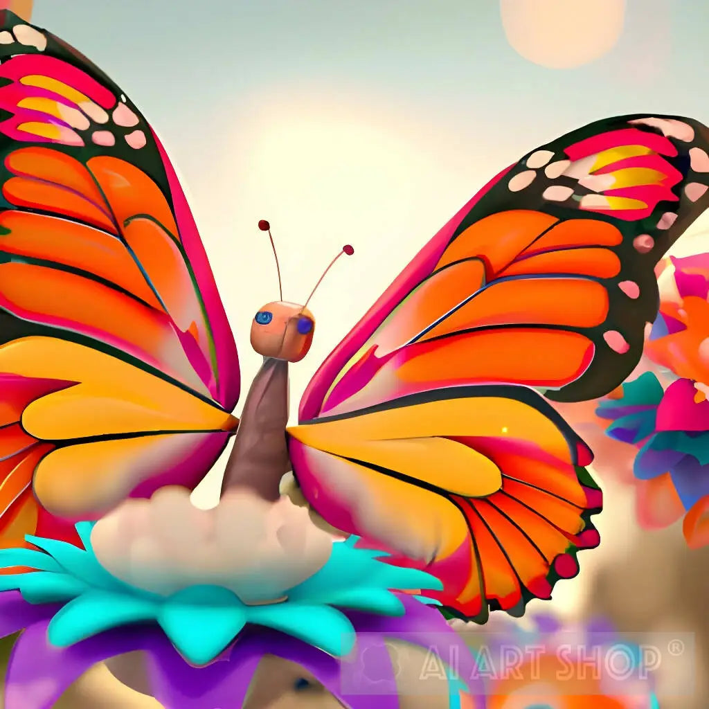 Cartoon Butterfly Digital Art Animal Wall Art Nature Room Decor cartoon-butterfly-digital-art-animal-wall-art-nature-room-decor