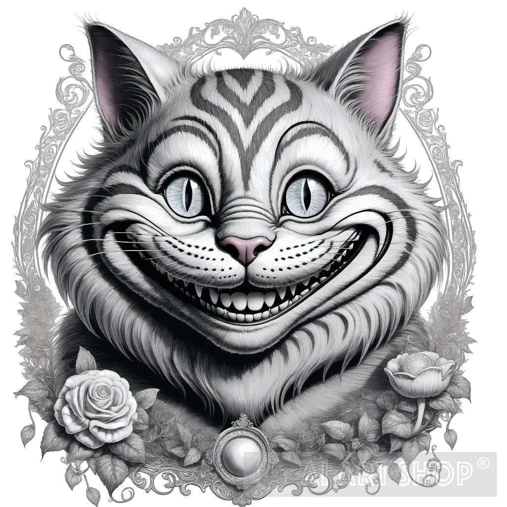 Cheshire Cat Alice In Wonderland Line Art