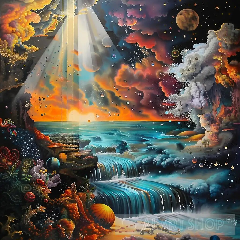 Cosmic Ocean Pop Surrealism Art Cosmic Ocean Pop Surrealism Art