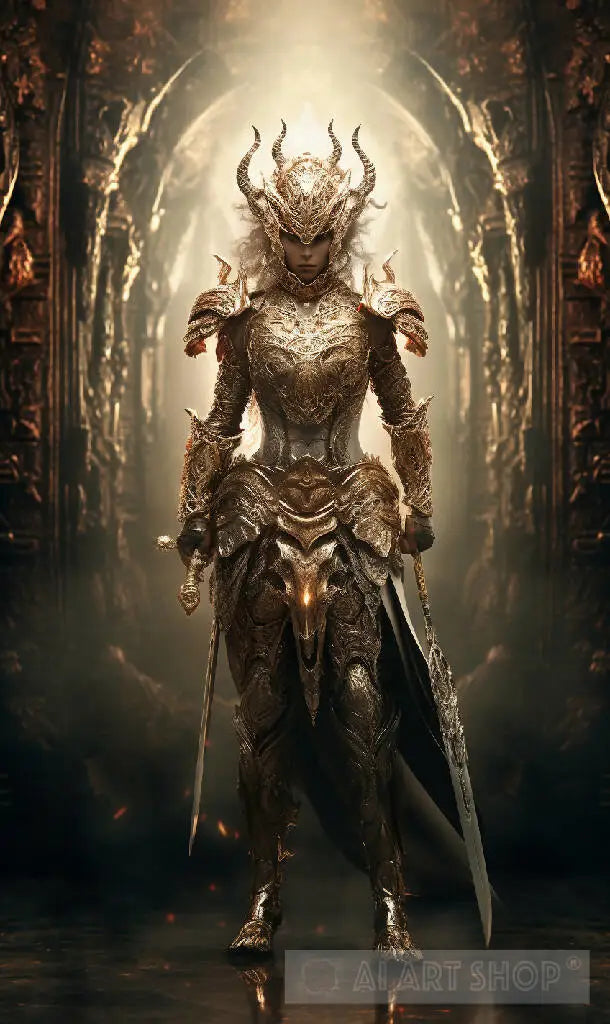 Divine Warrior, celestial being, mythology, art print, canvas, wall...