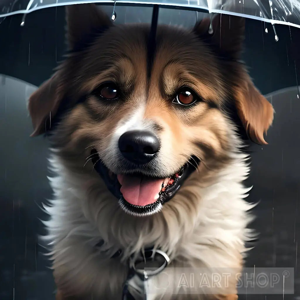 Dog holding outlet umbrella