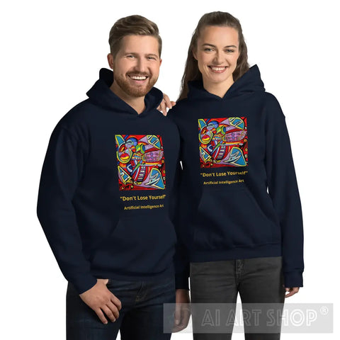 Dont Lose Yourself Ai Art Unisex Hoodie Navy / S