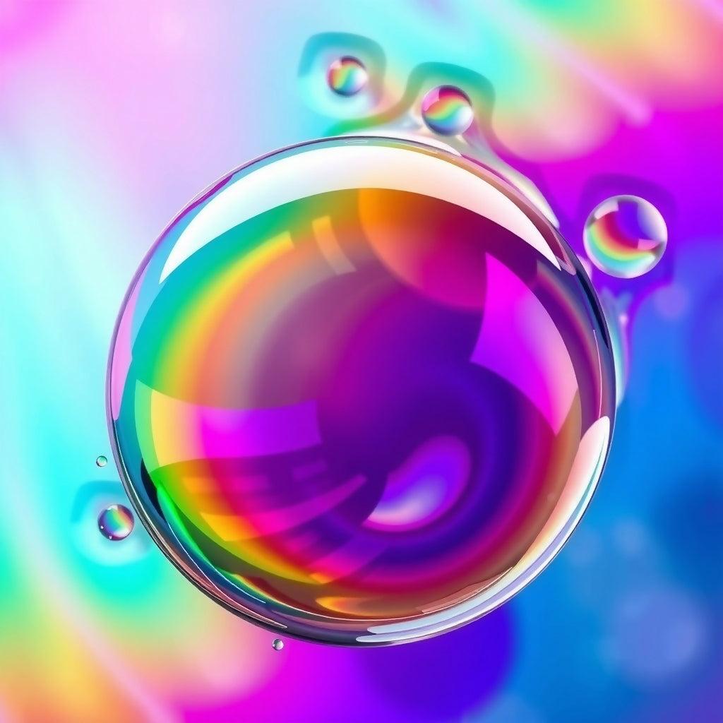Rainbow Soap Bubble - Iridescent Spheres Abstract Art