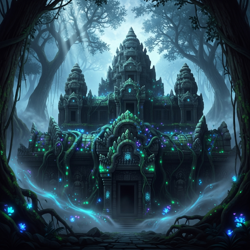 The Lost Ancient Temple — Mystical Jungle Ruins Art