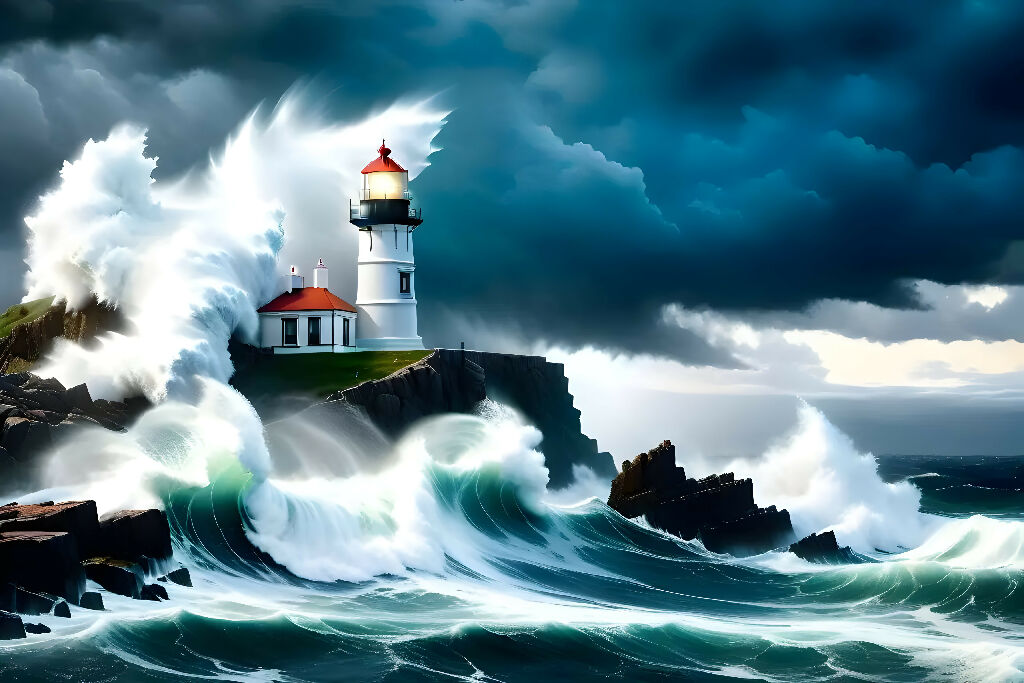 Lighthouse in the Storm: A Beacon of Hope Amidst the Raging Sea