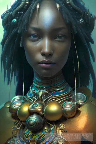 Female African Tribal Warrior Portrait Ai Art
