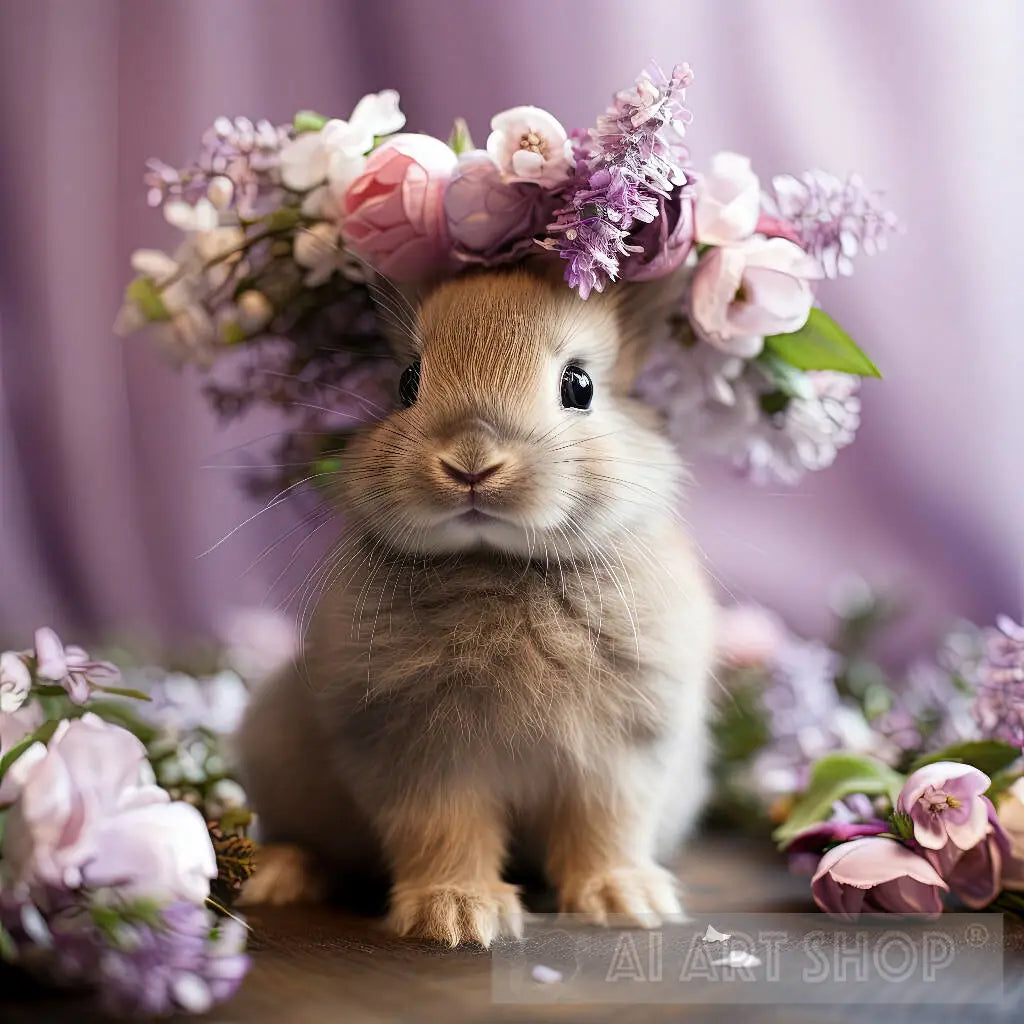 Bunny with floral crown hot sale