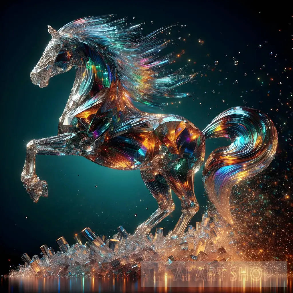 Glass Horse, Horse, Horse Lovers, Horse Art, Artistic Mastery, Illu…