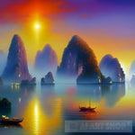 Halong Bay With Sunrise Ai Painting