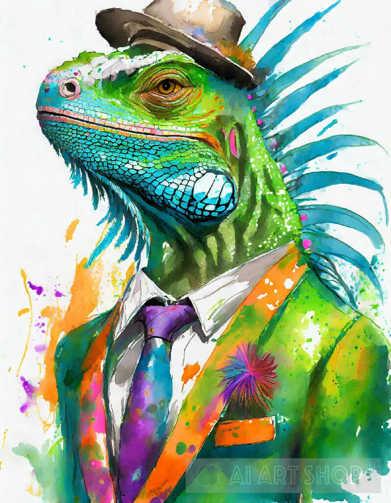 Iguana having great fashion sense