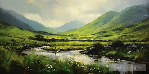 Irish Landscape In The Style Of Rembrandt Ai Artwork