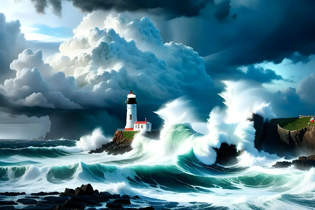 Lighthouse in the Storm: A Beacon of Hope Amidst the Raging Sea