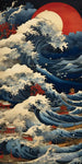 Katsushika Hokusai’s Japanese Depiction Of A Very Turbulent Sea With Massive Waves. Ai Painting