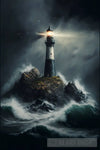 Lighthouse In A Storm Ai Artwork