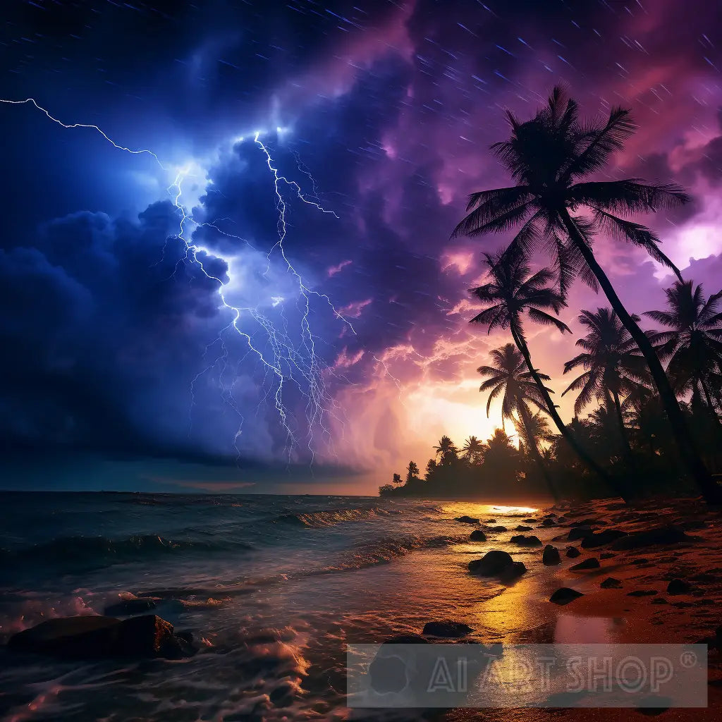 thunderstorm beach wallpaper