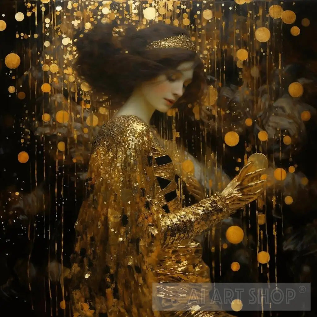tMardi Gras II Gustav Klimt Style Gold Surrealistic 8