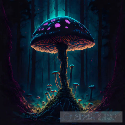 Massive Zombie Mushroom In The Heart Of Dark Forest Nature Ai Art