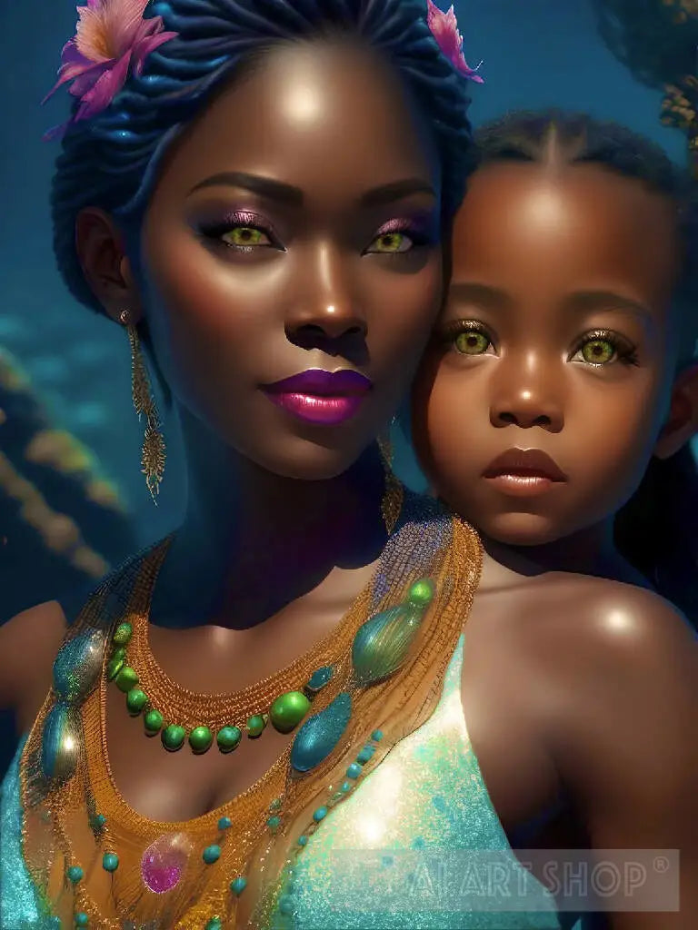 Mermaid Mother & Child