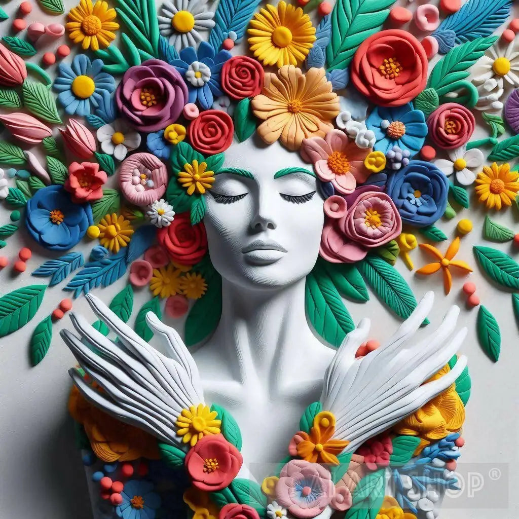 Mother Nature Amongst The Flowers - Claymation