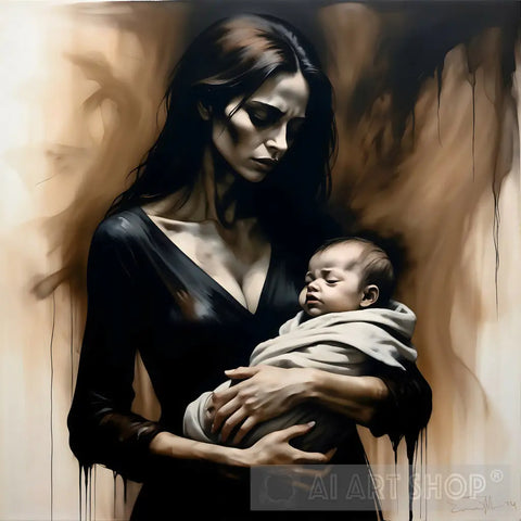 Mother With Baby Ai Painting