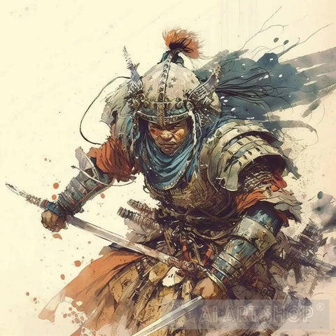 Musa-Fierce Warrior Charging Portrait Ai Art
