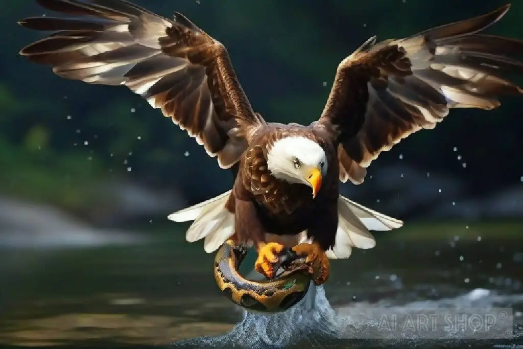 Eagle. Snake. Sea. Nature. Jungle. Picture. Photo. Claws. Hunter