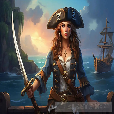 Pirate Girl Ai Painting