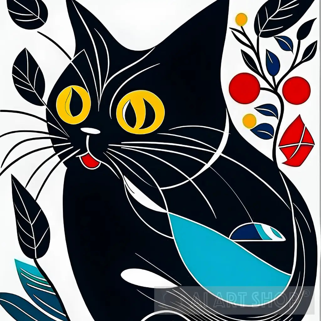 Poster mural A4 - Catisse and the Goldfish de NIASKI
