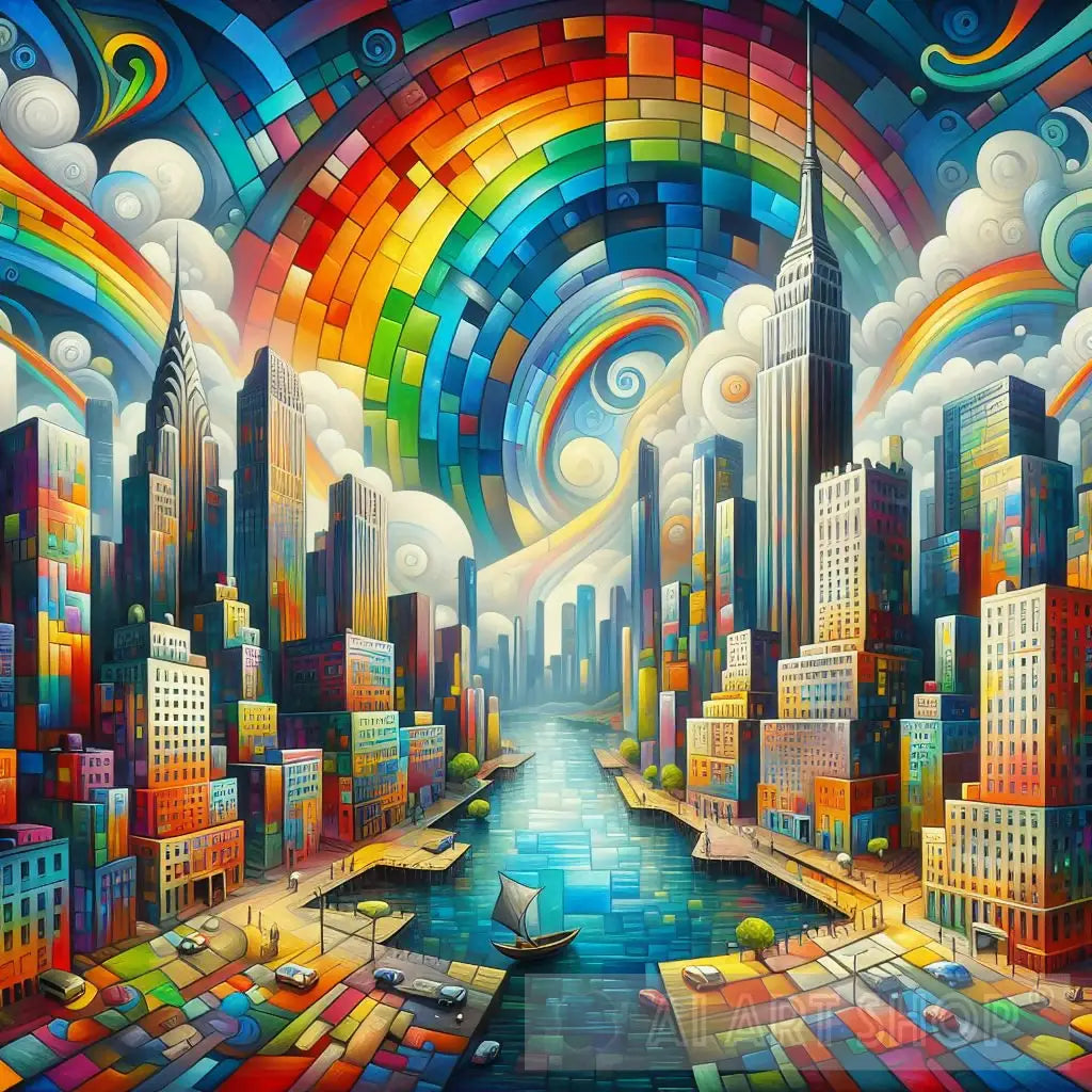 Rainbow over New York City