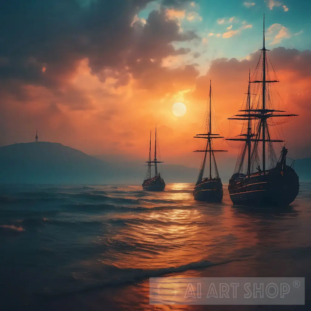 Ships in the sea