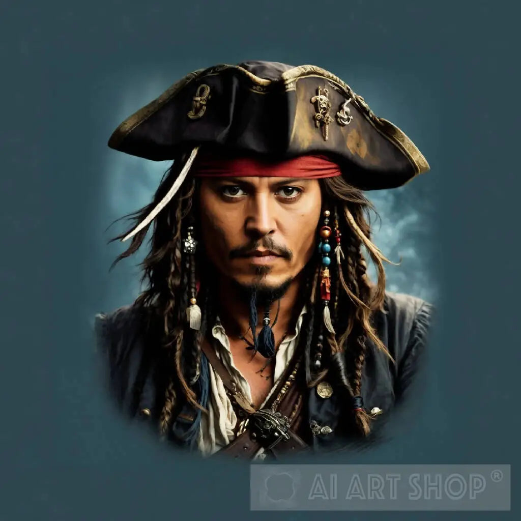 the artist Johnny Depp as the iconic Captain Jack Sparrow from the
