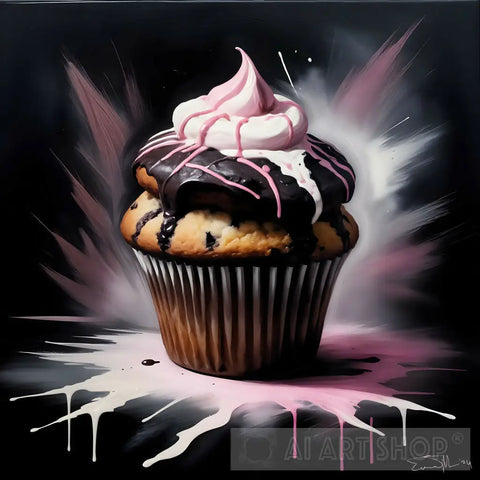 The Pink Cupcake Ai Painting