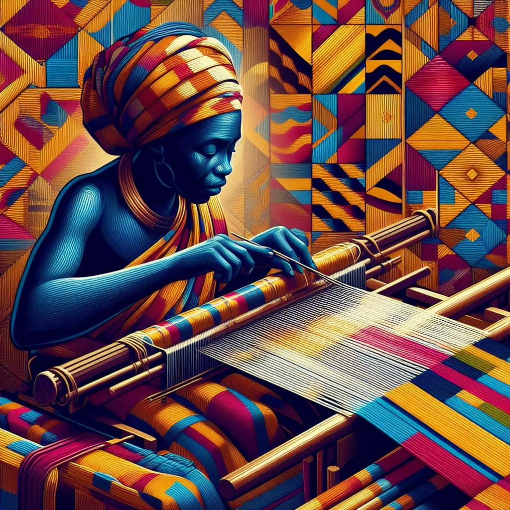 Ghanaian Kente Cloth Weaver In Action Traditional Craftsmanship ghanaian-kente-cloth-weaver-in-action-traditional-craftsmanship