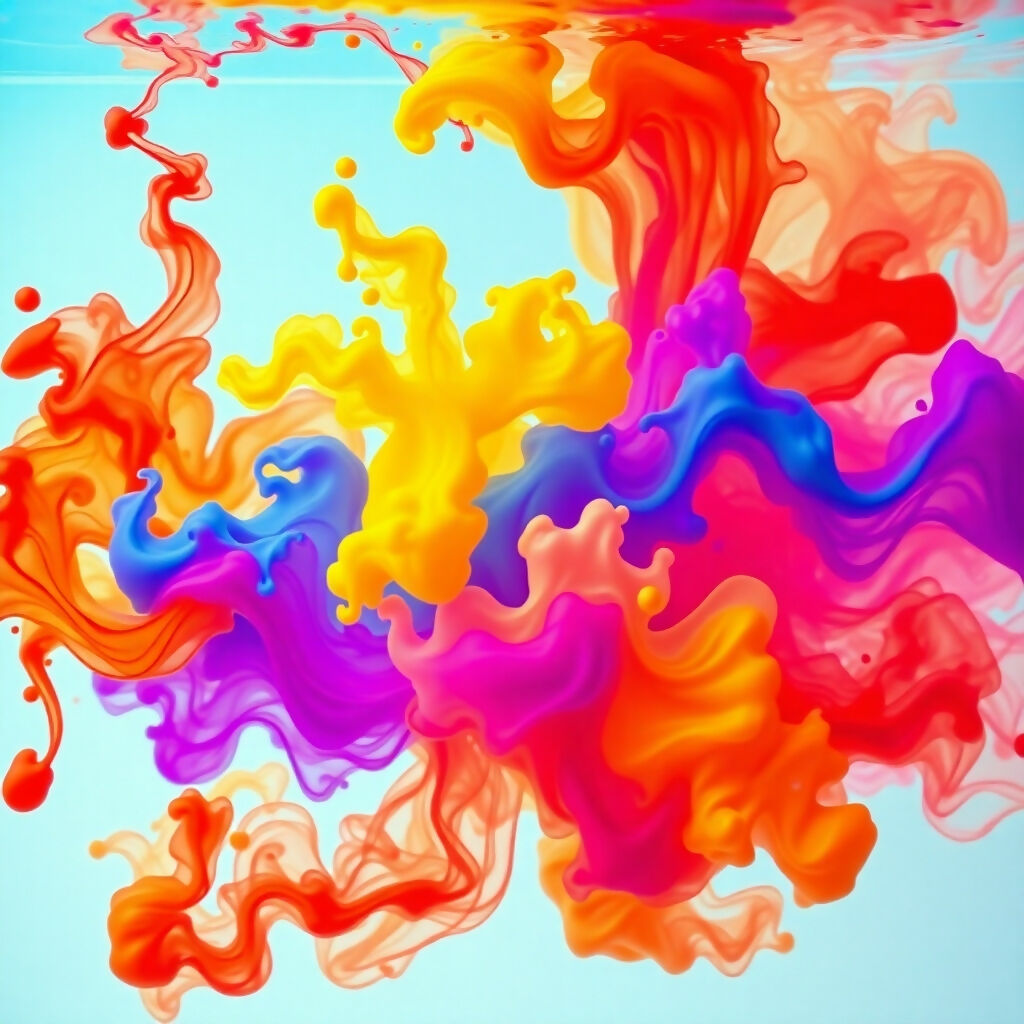 Vibrant Color Ink Explosion in Water