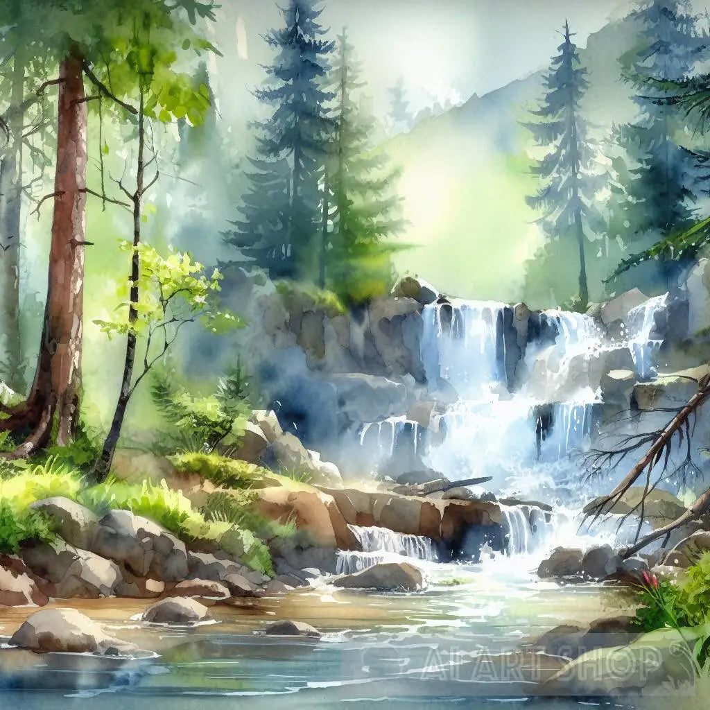 Watercolor Waterfall