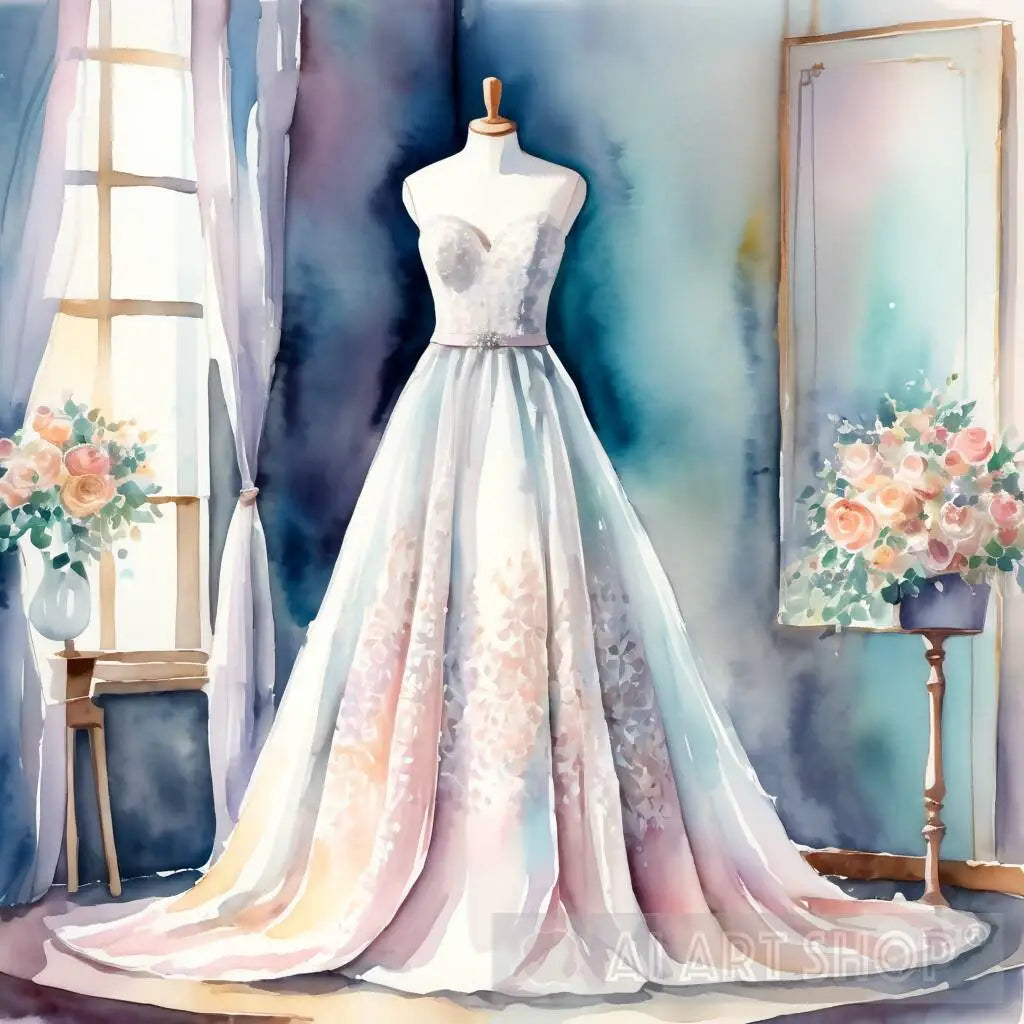 Watercolor wedding outlet dress