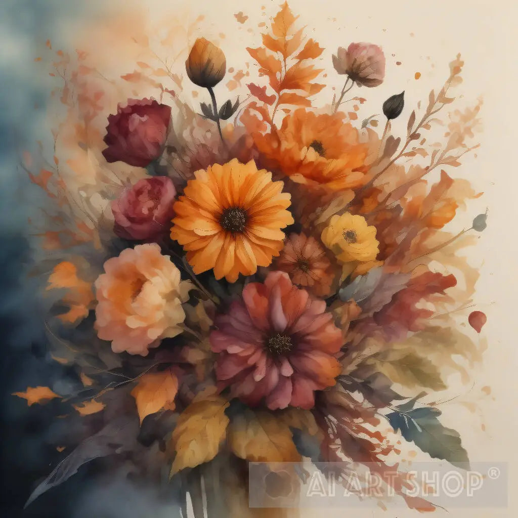 Wisper of blooms still life digital art AI flowers bouquet #70