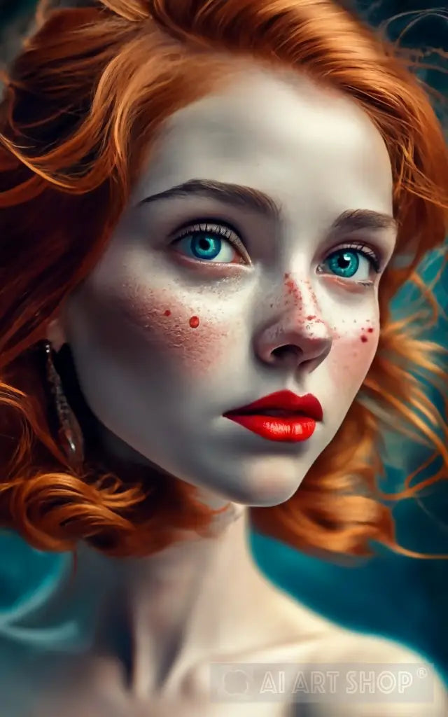 Portrait, ginger, painting, photo, face,head,