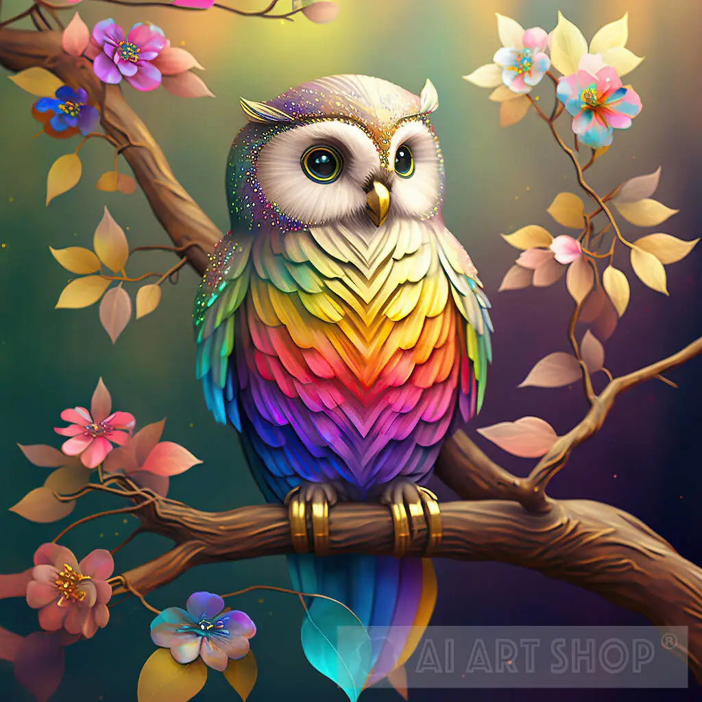 Cute Rainbow Owl