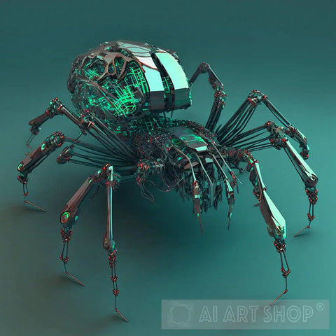 Metalic Robot Spider Surrealism Ai Art